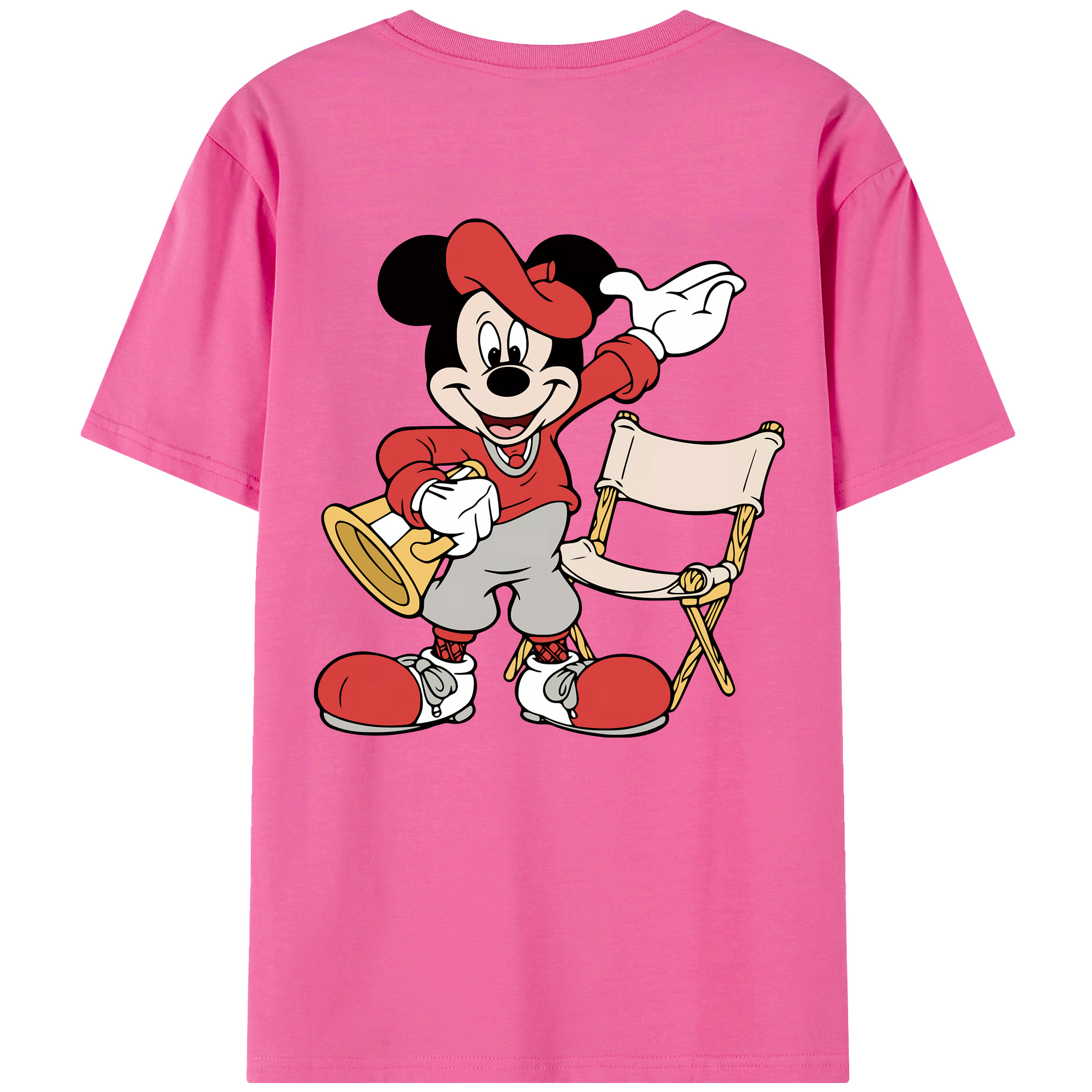 ミッキーマウス Mickey Mouse レディース半袖Tシャツ(バックプリント)